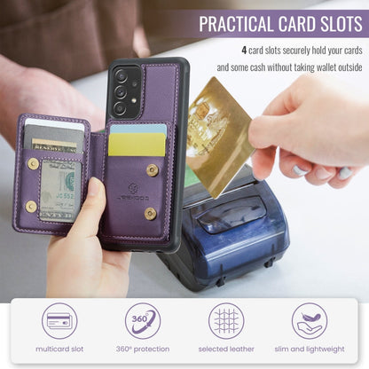 For Samsung Galaxy A23 JEEHOOD J05 Business Magnetic Style RFID Leather Phone Case(Purple)