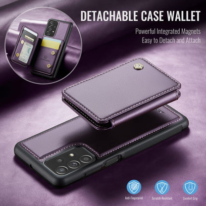 For Samsung Galaxy A23 JEEHOOD J05 Business Magnetic Style RFID Leather Phone Case(Purple)