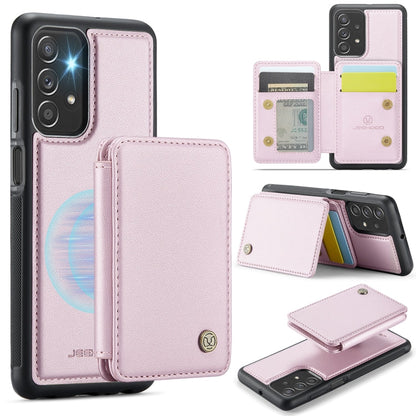 For Samsung Galaxy A23 JEEHOOD J05 Business Magnetic Style RFID Leather Phone Case(Pink)