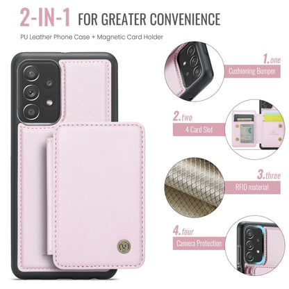 For Samsung Galaxy A23 JEEHOOD J05 Business Magnetic Style RFID Leather Phone Case(Pink)