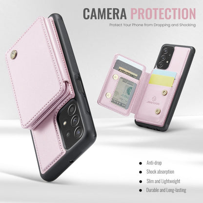 For Samsung Galaxy A23 JEEHOOD J05 Business Magnetic Style RFID Leather Phone Case(Pink)