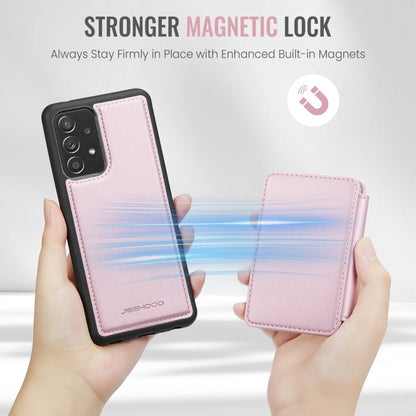 For Samsung Galaxy A23 JEEHOOD J05 Business Magnetic Style RFID Leather Phone Case(Pink)