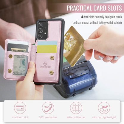 For Samsung Galaxy A23 JEEHOOD J05 Business Magnetic Style RFID Leather Phone Case(Pink)