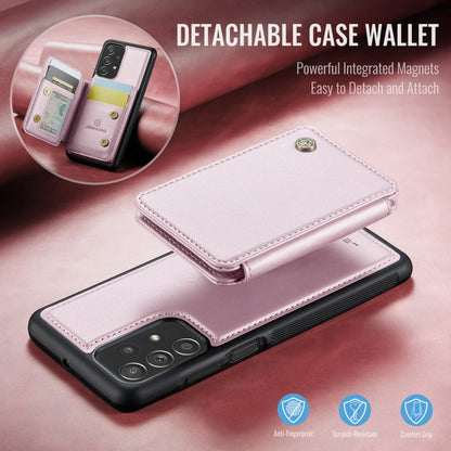 For Samsung Galaxy A23 JEEHOOD J05 Business Magnetic Style RFID Leather Phone Case(Pink)