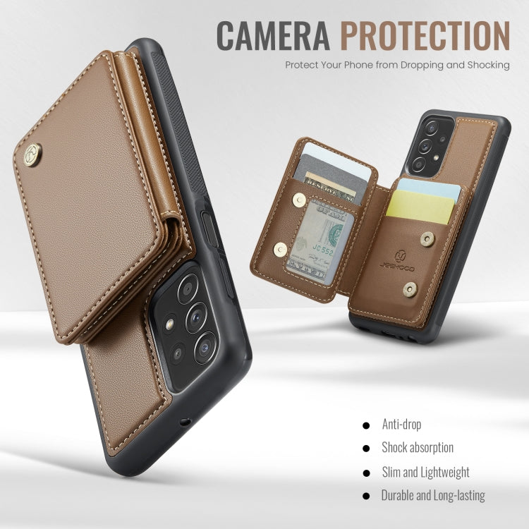 For Samsung Galaxy A23 JEEHOOD J05 Business Magnetic Style RFID Leather Phone Case(Brown)