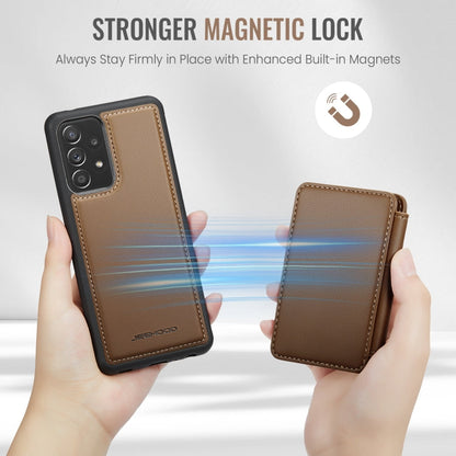 For Samsung Galaxy A23 JEEHOOD J05 Business Magnetic Style RFID Leather Phone Case(Brown)