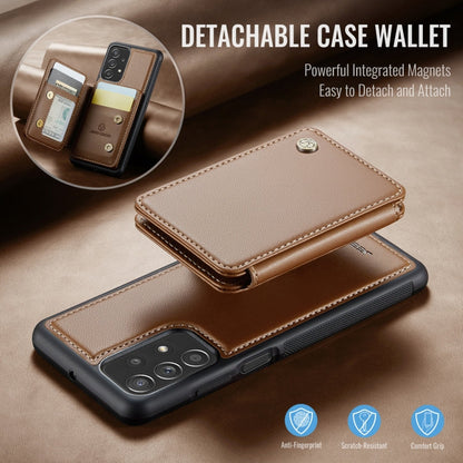 For Samsung Galaxy A23 JEEHOOD J05 Business Magnetic Style RFID Leather Phone Case(Brown)