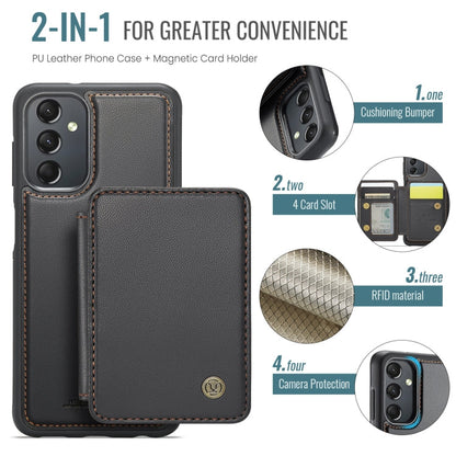 For Samsung Galaxy A24 4G JEEHOOD J05 Business Magnetic Style RFID Leather Phone Case(Black)