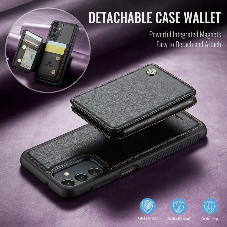 For Samsung Galaxy A24 4G JEEHOOD J05 Business Magnetic Style RFID Leather Phone Case(Black)