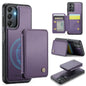 For Samsung Galaxy A24 4G JEEHOOD J05 Business Magnetic Style RFID Leather Phone Case(Purple)