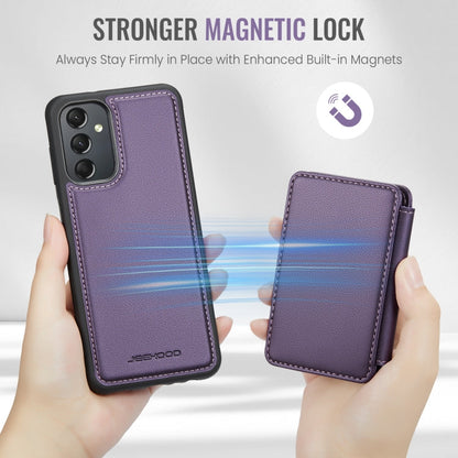 For Samsung Galaxy A24 4G JEEHOOD J05 Business Magnetic Style RFID Leather Phone Case(Purple)