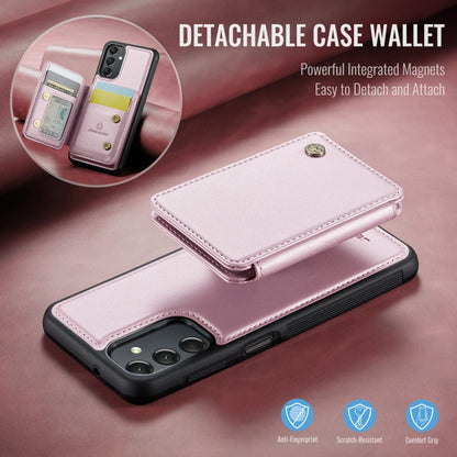 For Samsung Galaxy A24 4G JEEHOOD J05 Business Magnetic Style RFID Leather Phone Case(Pink)