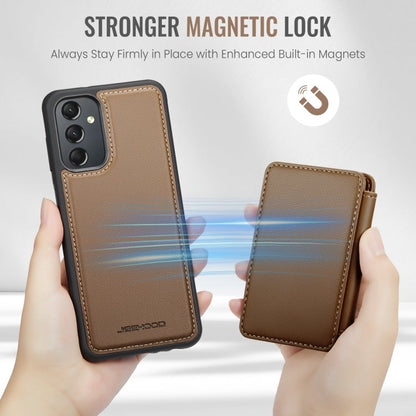 For Samsung Galaxy A24 4G JEEHOOD J05 Business Magnetic Style RFID Leather Phone Case(Brown)