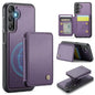 For Samsung Galaxy A25 JEEHOOD J05 Business Magnetic Style RFID Leather Phone Case(Purple)