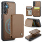 For Samsung Galaxy A25 JEEHOOD J05 Business Magnetic Style RFID Leather Phone Case(Brown)