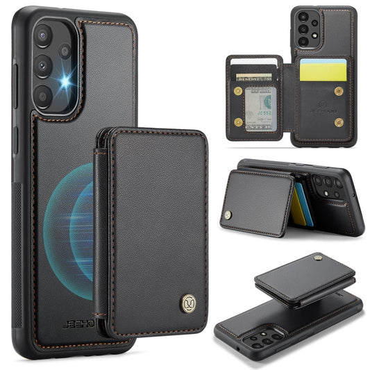 For Samsung Galaxy A33 5G JEEHOOD J05 Business Magnetic Style RFID Leather Phone Case(Black)