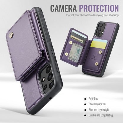 Pour Samsung Galaxy A33 5G Étui de téléphone en cuir de style professionnel magnétique RFID JEEHOOD J05 (violet)