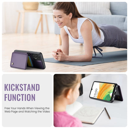 Pour Samsung Galaxy A33 5G Étui de téléphone en cuir de style professionnel magnétique RFID JEEHOOD J05 (violet)