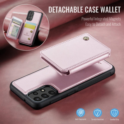 For Samsung Galaxy A33 5G JEEHOOD J05 Business Magnetic Style RFID Leather Phone Case(Pink)