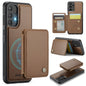 For Samsung Galaxy A33 5G JEEHOOD J05 Business Magnetic Style RFID Leather Phone Case(Brown)