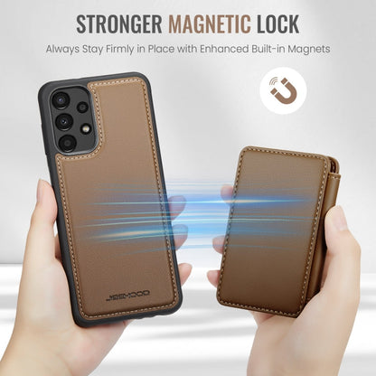 For Samsung Galaxy A33 5G JEEHOOD J05 Business Magnetic Style RFID Leather Phone Case(Brown)