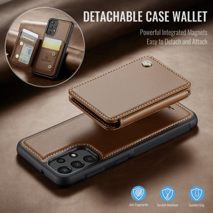 For Samsung Galaxy A33 5G JEEHOOD J05 Business Magnetic Style RFID Leather Phone Case(Brown)