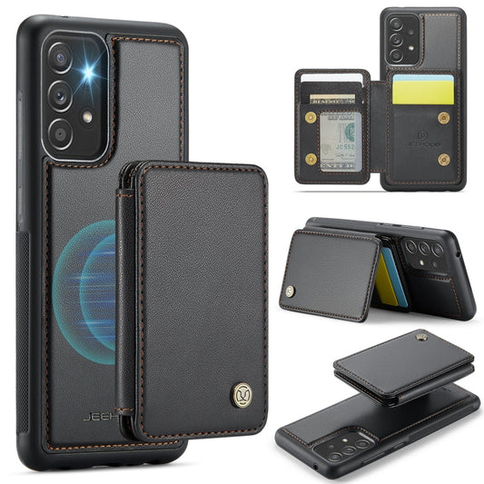 Pour Samsung Galaxy A53 5G JEEHOOD J05 Housse de téléphone en cuir RFID style magnétique professionnel (noir)