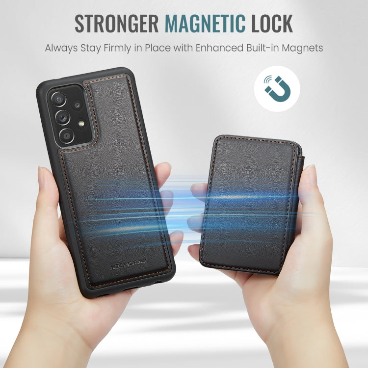 For Samsung Galaxy A53 5G JEEHOOD J05 Business Magnetic Style RFID Leather Phone Case(Black)