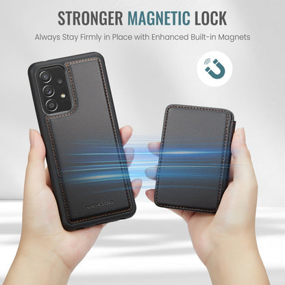 For Samsung Galaxy A53 5G JEEHOOD J05 Business Magnetic Style RFID Leather Phone Case(Black)