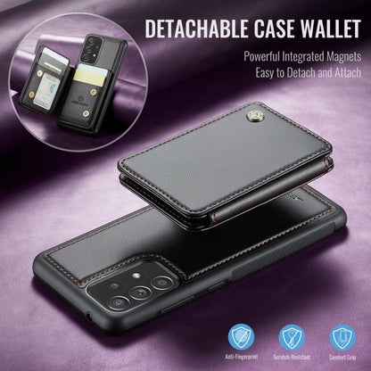 For Samsung Galaxy A53 5G JEEHOOD J05 Business Magnetic Style RFID Leather Phone Case(Black)