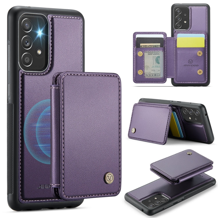 Pour Samsung Galaxy A53 5G JEEHOOD J05 Étui de Téléphone en Cuir Style Magnétique RFID (Violet)