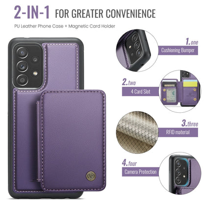 Pour Samsung Galaxy A53 5G JEEHOOD J05 Étui de Téléphone en Cuir Style Magnétique RFID (Violet)