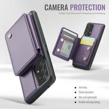 Pour Samsung Galaxy A53 5G JEEHOOD J05 Étui de Téléphone en Cuir Style Magnétique RFID (Violet)