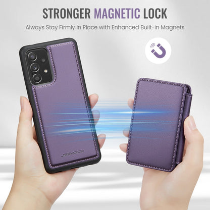 Pour Samsung Galaxy A53 5G JEEHOOD J05 Étui de Téléphone en Cuir Style Magnétique RFID (Violet)