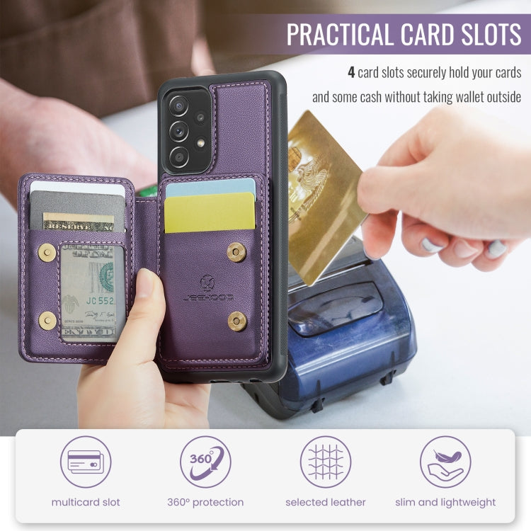 Pour Samsung Galaxy A53 5G JEEHOOD J05 Étui de Téléphone en Cuir Style Magnétique RFID (Violet)