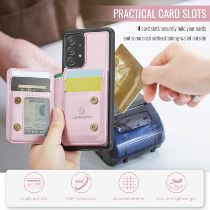 For Samsung Galaxy A53 5G JEEHOOD J05 Business Magnetic Style RFID Leather Phone Case(Pink)