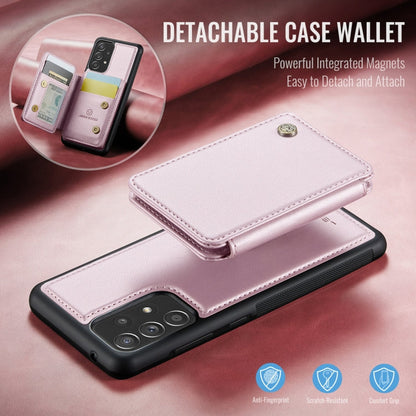 For Samsung Galaxy A53 5G JEEHOOD J05 Business Magnetic Style RFID Leather Phone Case(Pink)