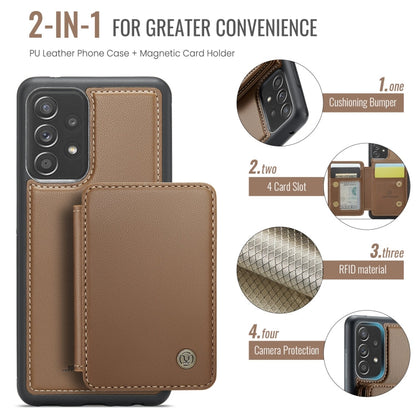 For Samsung Galaxy A53 5G JEEHOOD J05 Business Magnetic Style RFID Leather Phone Case(Brown)