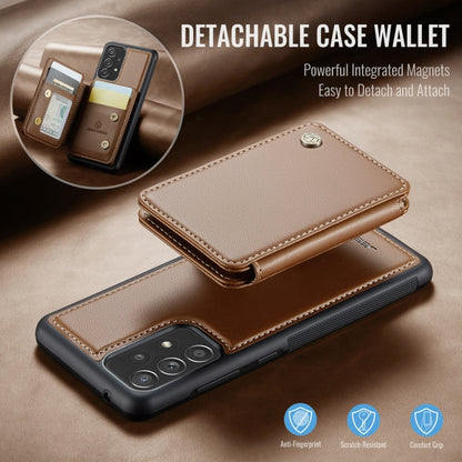 For Samsung Galaxy A53 5G JEEHOOD J05 Business Magnetic Style RFID Leather Phone Case(Brown)