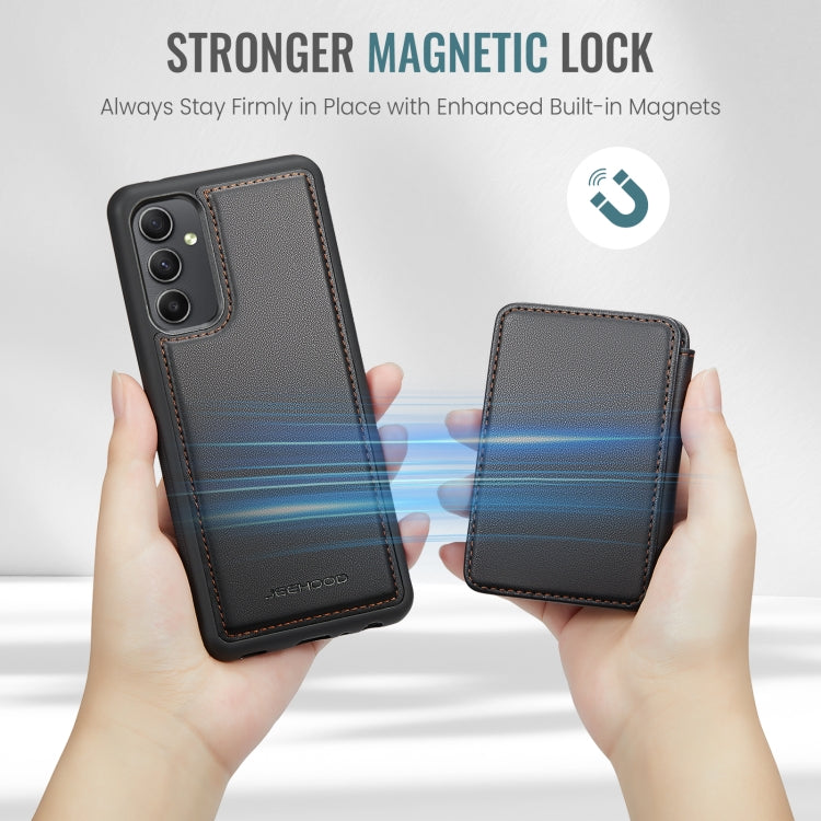 For Samsung Galaxy A34 5G JEEHOOD J05 Business Magnetic Style RFID Leather Phone Case(Black)