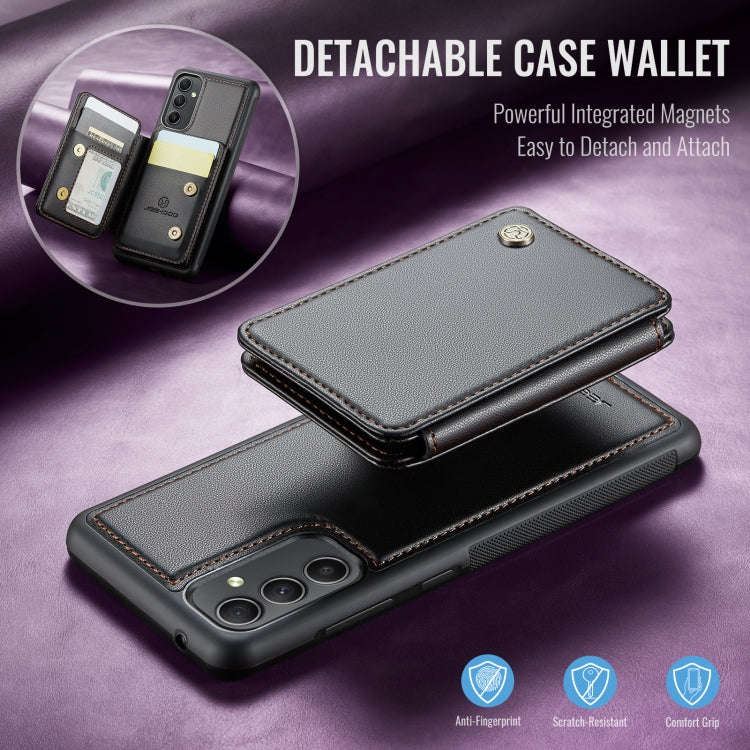 For Samsung Galaxy A34 5G JEEHOOD J05 Business Magnetic Style RFID Leather Phone Case(Black)