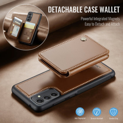 Pour Samsung Galaxy A34 5G JEEHOOD J05 Étui de téléphone en cuir de style magnétique d'affaires RFID (marron)