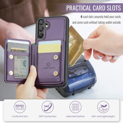 Pour Samsung Galaxy A35 5G JEEHOOD J05 Étui de téléphone en cuir RFID style affaires magnétique (violet)