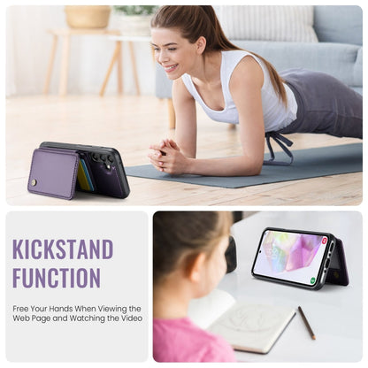 Pour Samsung Galaxy A35 5G JEEHOOD J05 Étui de téléphone en cuir RFID style affaires magnétique (violet)