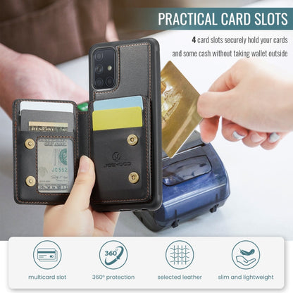 For Samsung Galaxy A51 4G JEEHOOD J05 Business Magnetic Style RFID Leather Phone Case(Black)