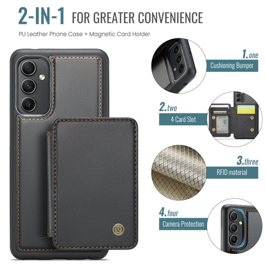 For Samsung Galaxy A54 5G JEEHOOD J05 Business Magnetic Style RFID Leather Phone Case(Black)