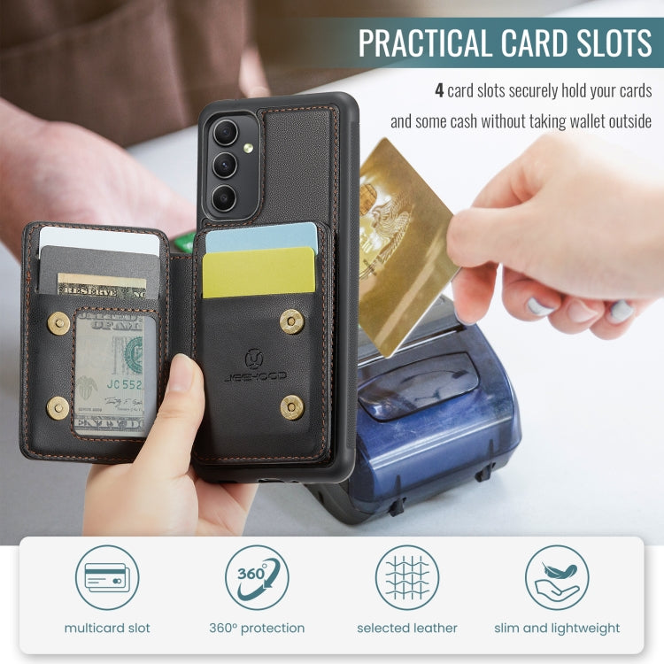 For Samsung Galaxy A54 5G JEEHOOD J05 Business Magnetic Style RFID Leather Phone Case(Black)