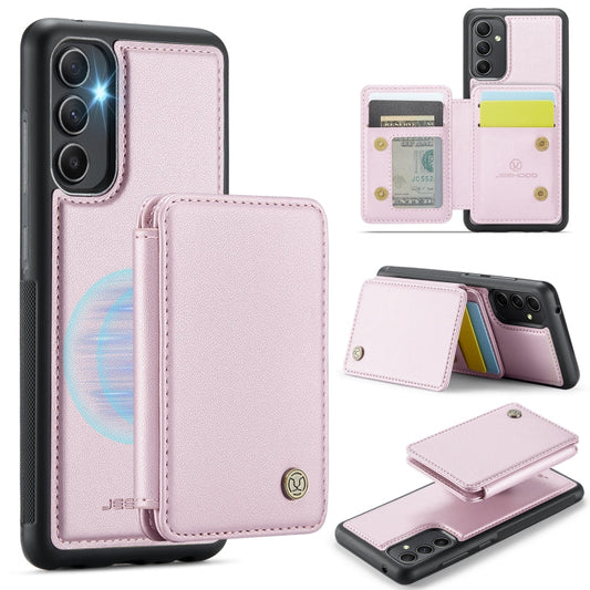 For Samsung Galaxy A54 5G JEEHOOD J05 Business Magnetic Style RFID Leather Phone Case(Pink)