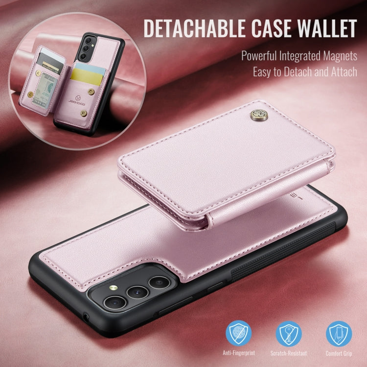 For Samsung Galaxy A54 5G JEEHOOD J05 Business Magnetic Style RFID Leather Phone Case(Pink)