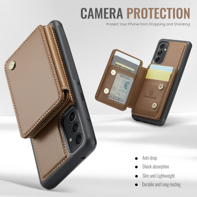 For Samsung Galaxy A54 5G JEEHOOD J05 Business Magnetic Style RFID Leather Phone Case(Brown)